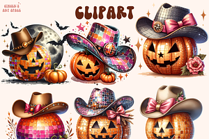 Halloween Western Disco Clipart