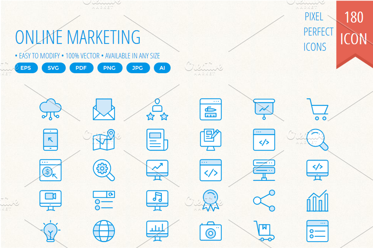 Online Marketing Cute icons, an Icon by Dinosoftlabs (Photo 1 of 2)