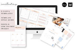 Momprenuer Planner Canva Indesign
