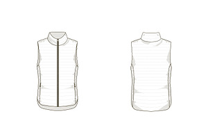 LightDown Vest Fashion Flat Template
