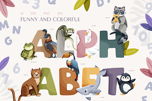 English alphabet posters for kids, an Animal Illustration by Alina Kruss