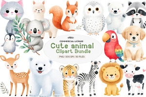 Cute animal clipart, a Seasonal Illustration by CreationArt