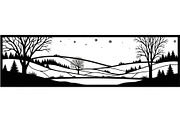 Winter Snow Landscape Silhouette, a Graphic by balal (Thumbnail 12 of 13)