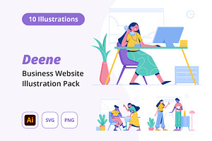 Deene Flat Website Illustrations