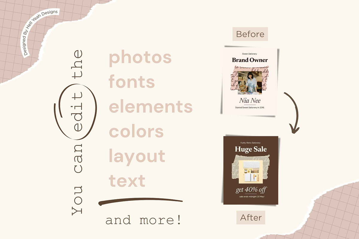 Paper & Press Insta Post Templates, a Social Media Template by Hell Yeah Designs (Photo 8 of 10)