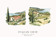 Italian View, a Decorative Illustration by PeDe Designs (Thumbnail 4 of 9)