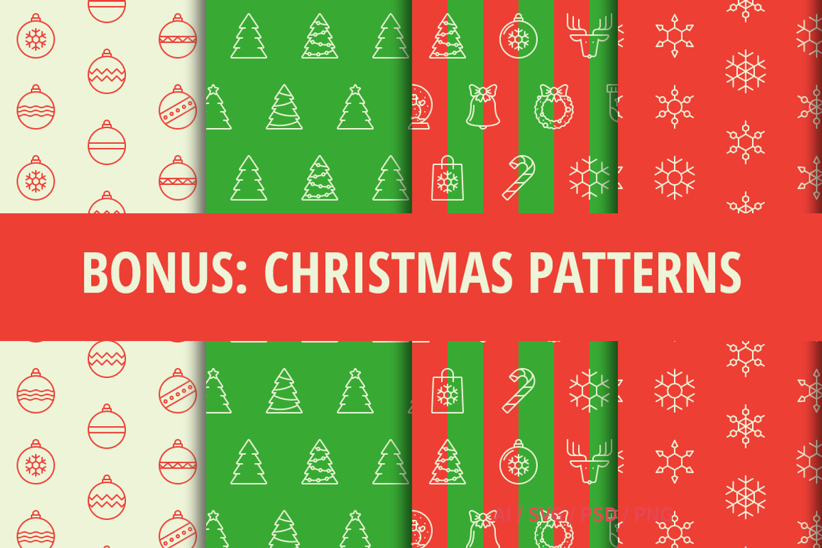 Sale: Christmas Line Icons + Bonus! preview 5