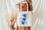 Baby Blue and Silver Glam Roses, an Illustration by Pixels.Craft (Thumbnail 5 of 7)
