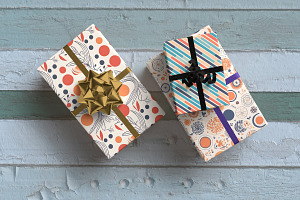 Wrapped Gifts Paper Mockup