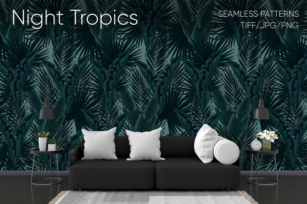 Night Tropics seamless patterns, a Pattern Graphic by ANAKOTO (Photo 16 of 20)