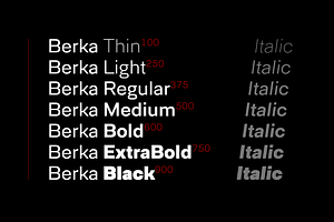 Berka Hybrid Sans Serif Family