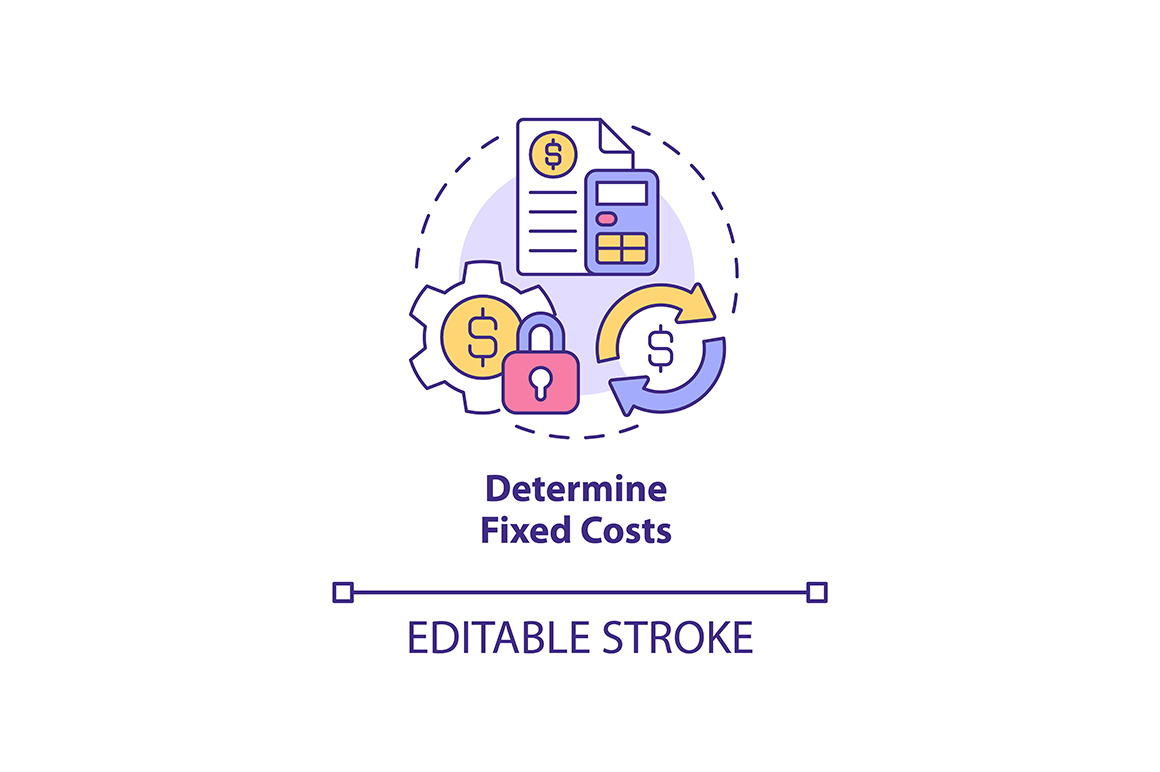 Determine fixed costs concept icon, a Templates & Theme by IMG Visuals