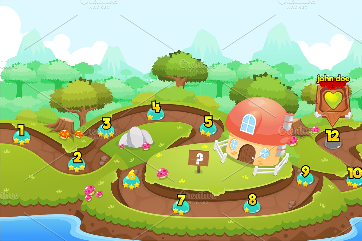 Game Level Map Pack 2, an Illustration by pzUH (Photo 4 of 7)
