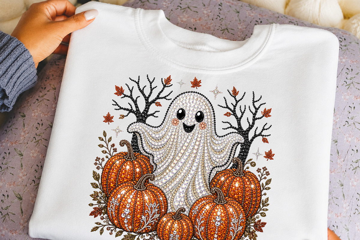 Rhinestone Ghost Halloween PNG, a Seasonal Illustration by DreamCafeArt (Photo 6 of 6)