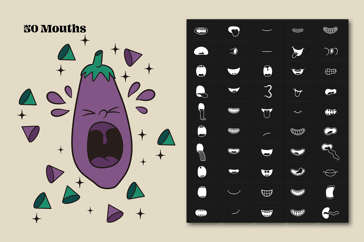 Retro Groovy Procreate Stamp Pack, a Brush Add-On by Pencil Twist (Photo 4 of 11)