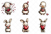 Whimsical Animals Valentine Day Clip, an Illustration by SinaCreation (Thumbnail 3 of 8)