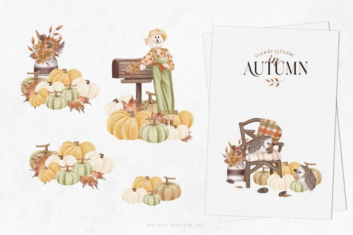 Country House in Autumn PNG, an Illustration by Balada Digital Art (Photo 3 of 6)
