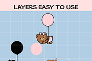 Cute Baby Bear with Balloon SVG, an Illustration by TheHitShop (Thumbnail 6 of 7)