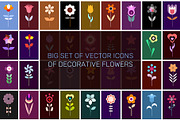 Flower Vector Icon Set, a Solid Icon by danjazzia (Thumbnail 1 of 2)
