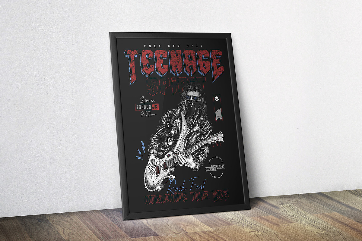 Rock and roll guitarist poster, an Illustration by Goularte Design (Photo 3 of 3)