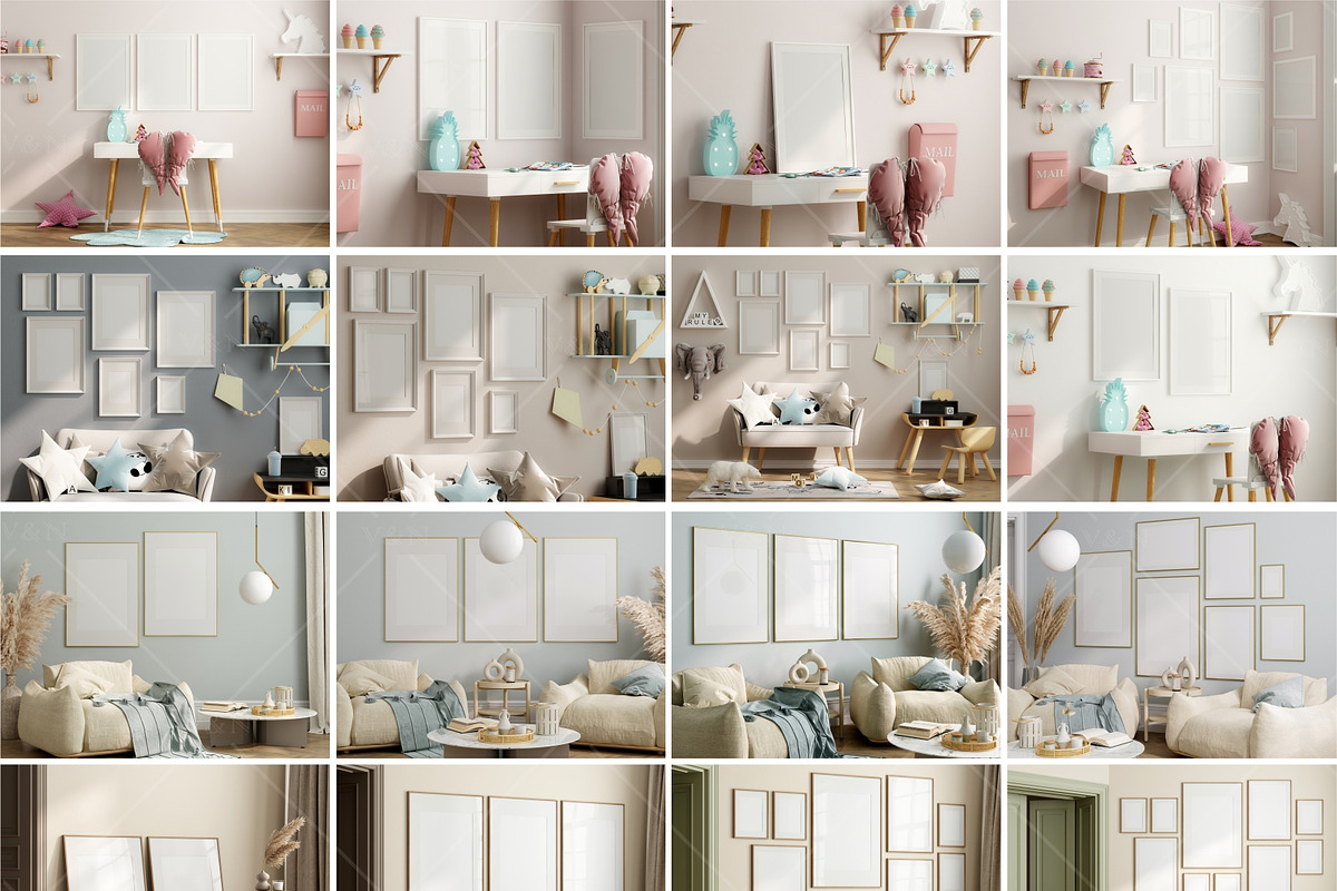 Interior Frame Mockup Bundle - 46, a Poster Template by VNmockup (Photo 6 of 12)