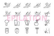 Epilation icons set, an Outline Icon by mayrum (Thumbnail 2 of 2)