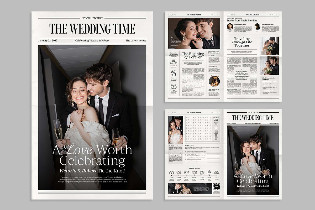 Wedding Newspaper Template, a Brochure Template by BrandPacks (Photo 4 of 4)
