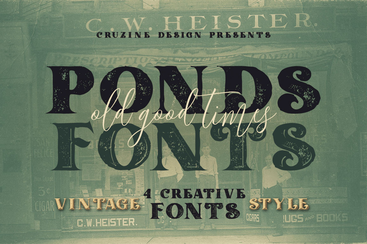 Ponds Typeface, a Serif Font by Cruzine (Photo 1 of 7)