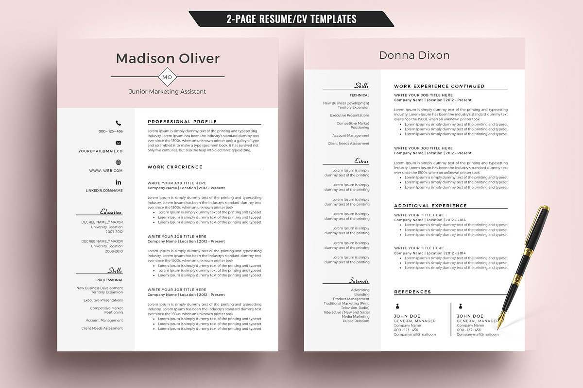 Professional Resume/CV Template Word, a Resume Template by TemplateCrafts (Photo 2 of 3)