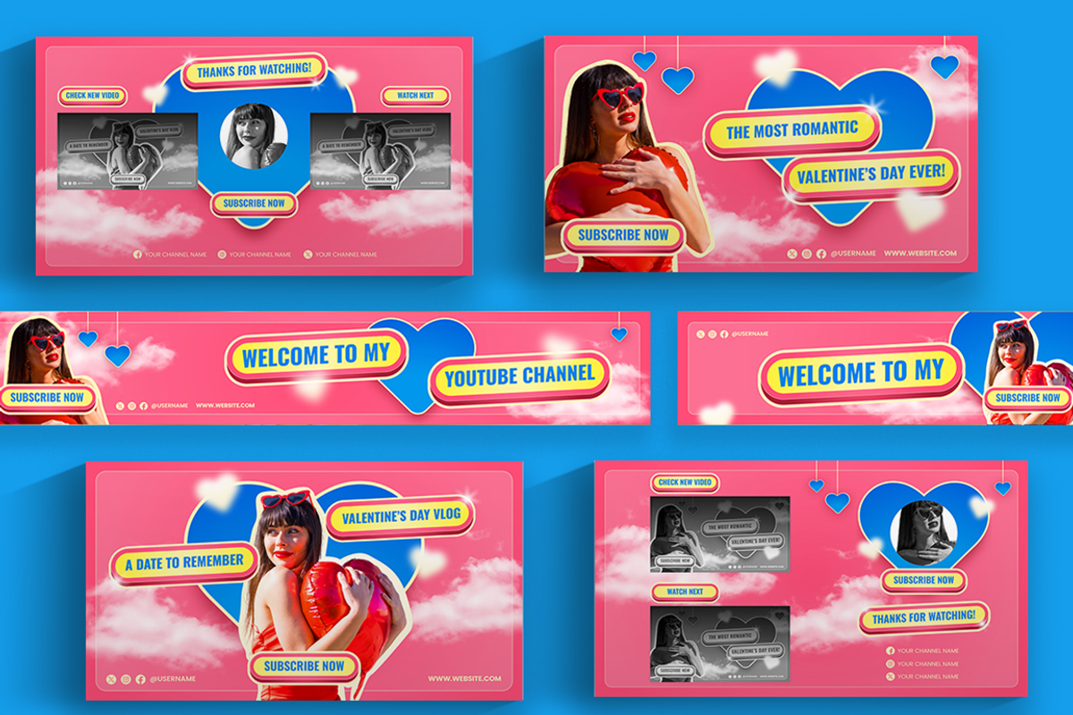Valentine's Day Vlog Youtube & Canva, a Social Media Template by Attype (Photo 5 of 5)