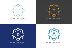Elegant flower monogram template
