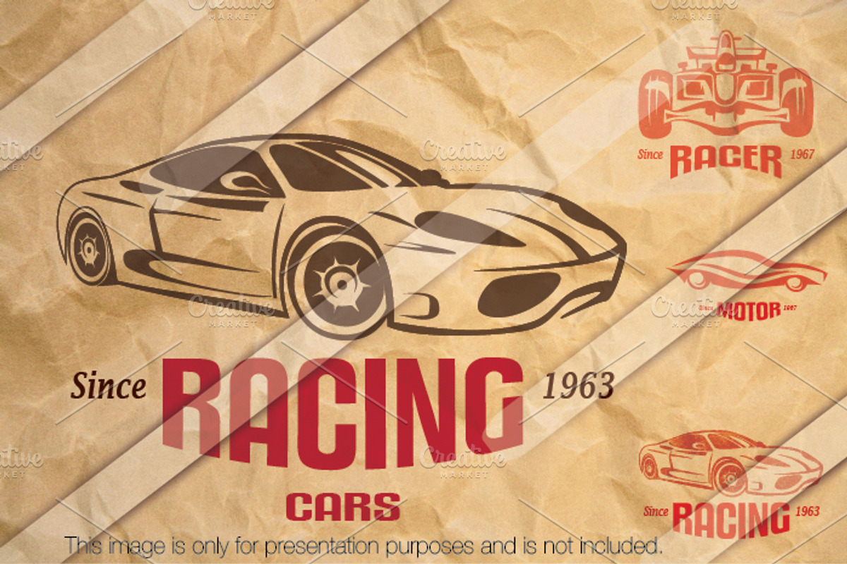 3 Racing Cars Logo Template, a Branding & Logo Template by Janna Millionnaya (Photo 2 of 2)