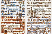 Furniture Clipart Mega Bundle, an Object Graphic by Project Deco (Thumbnail 2 of 5)