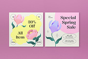 Pink Floral Spring Square Banner, an UI Kit Template by graphicook (Thumbnail 3 of 5)