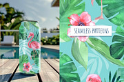 Flamingo Watercolor Patterns, a Decorative Illustration by Gribanessa (Thumbnail 3 of 4)