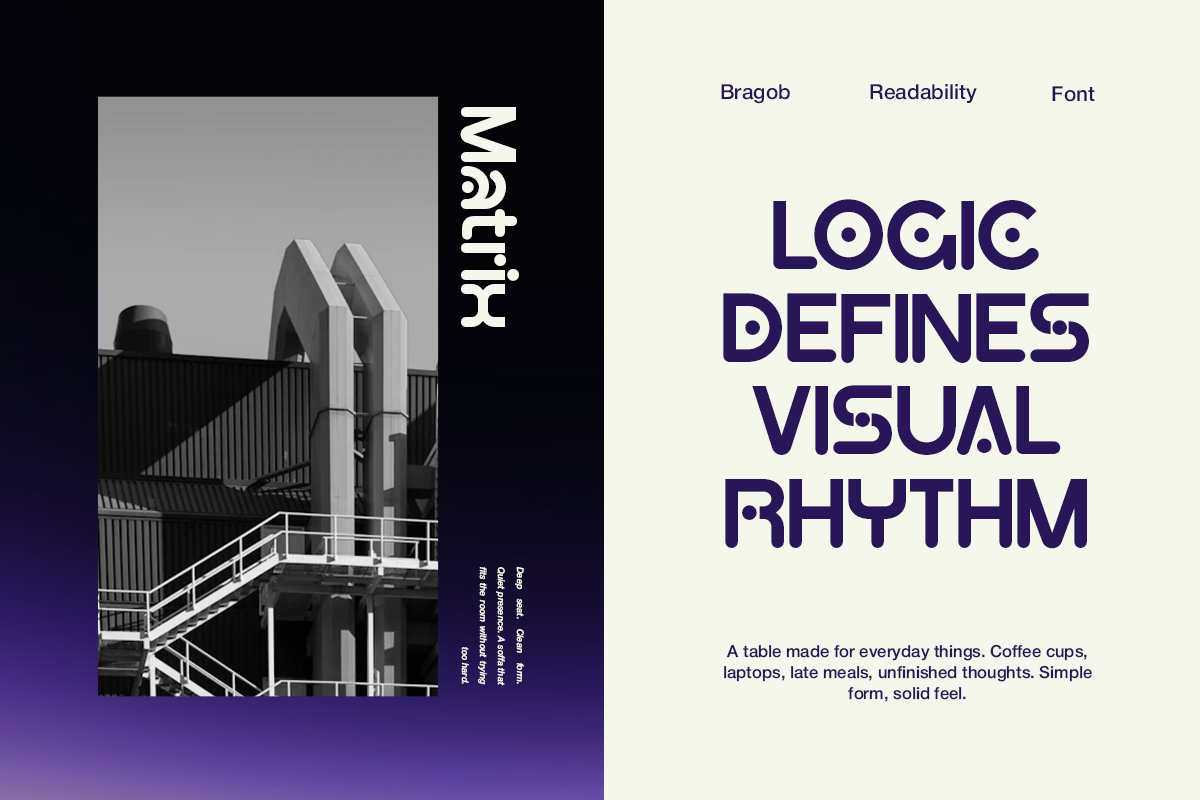 Bragob - Geometric Logo Font, a Sans Serif Font by Pandeka Studio (Photo 4 of 9)