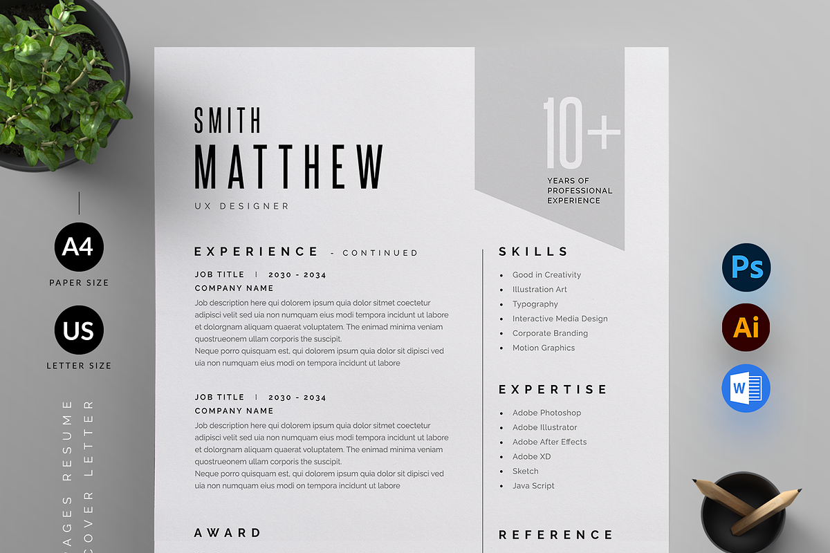 Resume Template, a Resume Template by Reuix Studio (Photo 2 of 5)