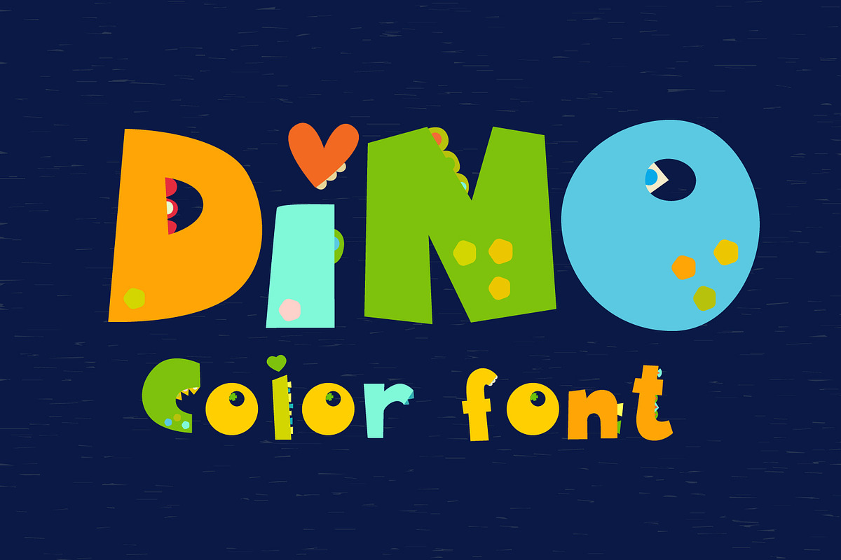 Dinosaurs Color Font OpenType-SVG, a Font by KundolaArt (Photo 9 of 9)