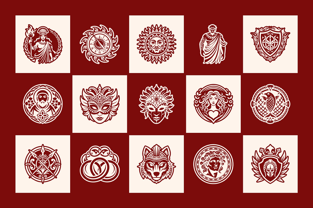 Italian Symbols Art Set, a Solid Icon by Creative Stall (Photo 6 of 10)