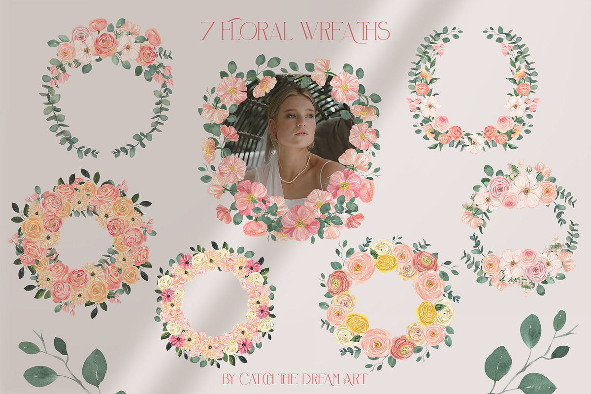 Blush Blooms Soft Watercolor Flowers, a Decorative Illustration by Catch the Dream Art (Photo 5 of 13)