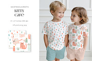 Kitty Café – Pattern Collection, a Pattern Graphic by PROTEA Watercolor Studio (Thumbnail 3 of 9)