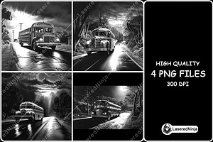 School Bus Road Vehicle Shuttle, a Background Graphic by LaseredNinja