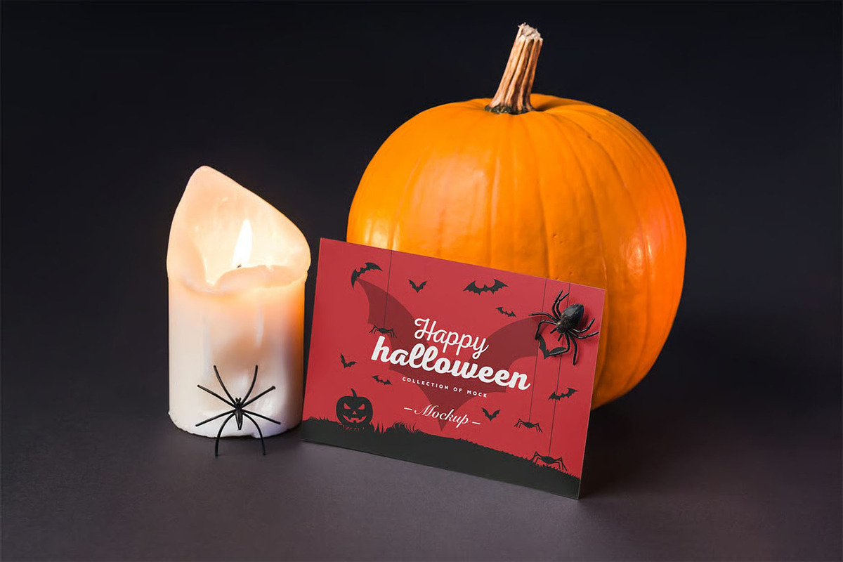 Halloween Card Mock-up, an Advertising Mockup by zippypixelstudio (Photo 11 of 13)