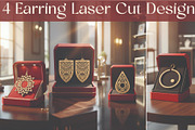 Premium Geometric Laser Cut Earrings, an Object Graphic by Creativeshirt (Thumbnail 1 of 5)