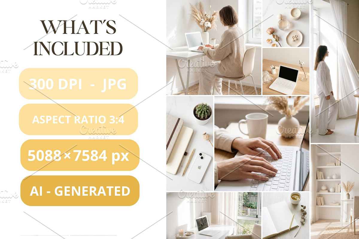 60 White Home Office Stock Photos, a Holiday Photo by Selenique Studio (Photo 3 of 9)