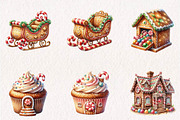 Gingerbread Land Watercolor, a Seasonal Illustration by CreationArt (Thumbnail 3 of 7)