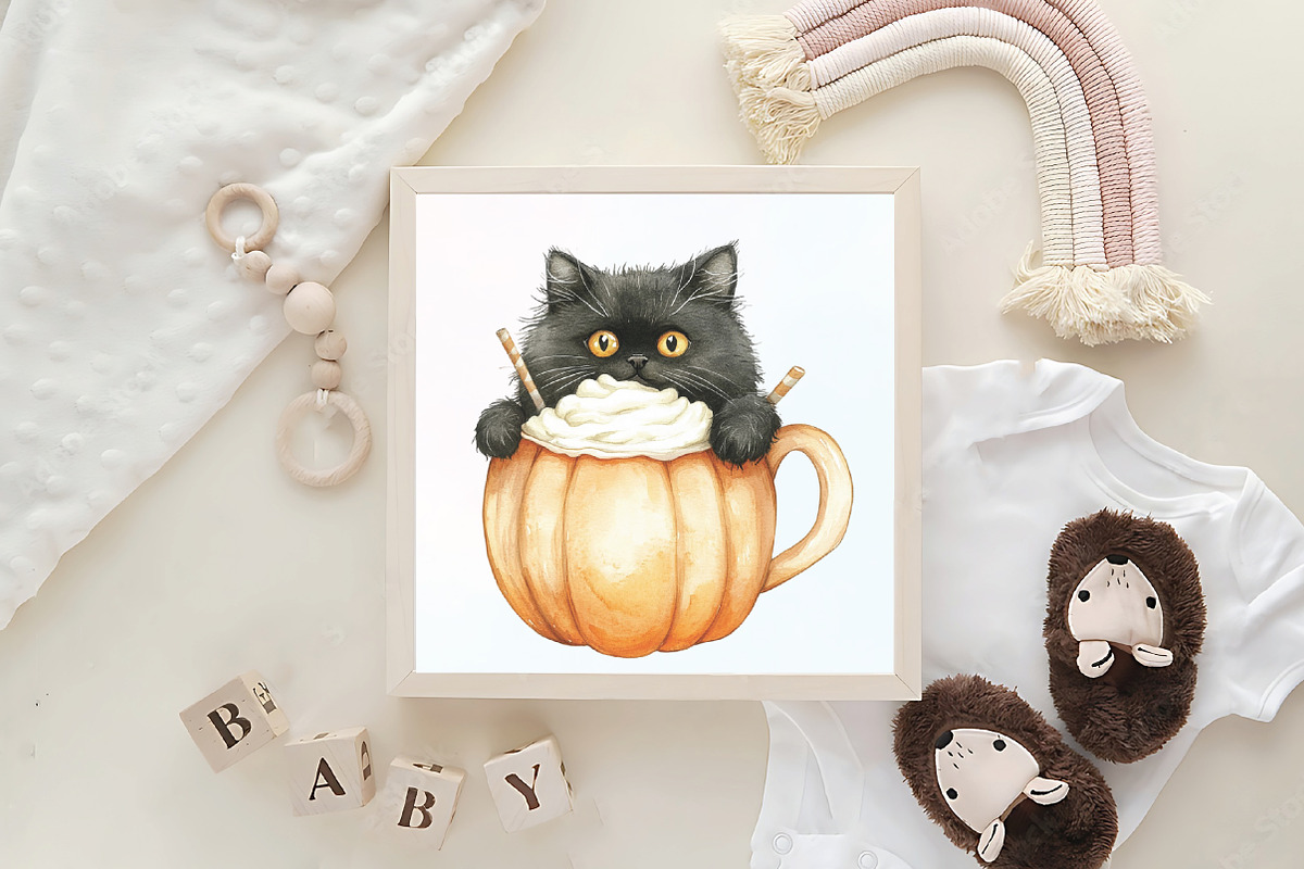 Halloween Black Cat Clipart, an Illustration by CraftArtStudio (Photo 6 of 6)