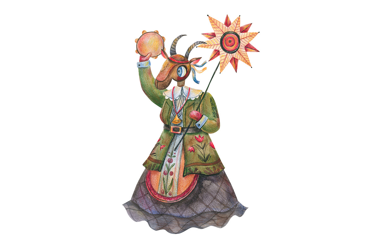 Watercolor Ukrainian Christmas, a Seasonal Illustration by the_myro (Photo 3 of 4)