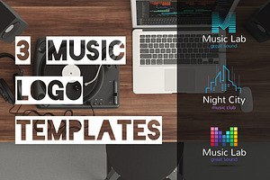 Music Beat. 3 Logos Set