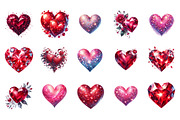 Glitter Heart Valentines Day Clip Ar, an Illustration by SinaCreation (Thumbnail 2 of 11)